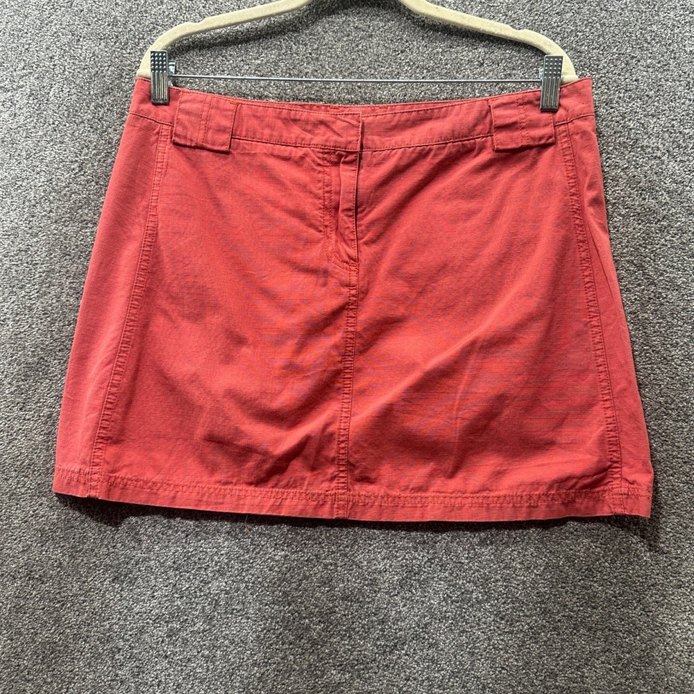 VTG Y2k J Crew Ripstop Mini Skirt Women 12 Coral Cotton Utility Retro Streetwear